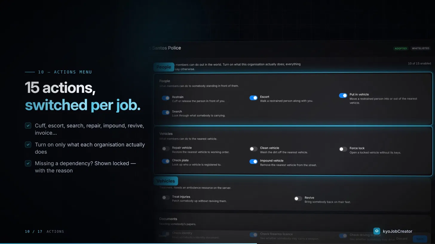 kyoJobCreator | Advanced Job Creator [QBox / QBCore / ESX]