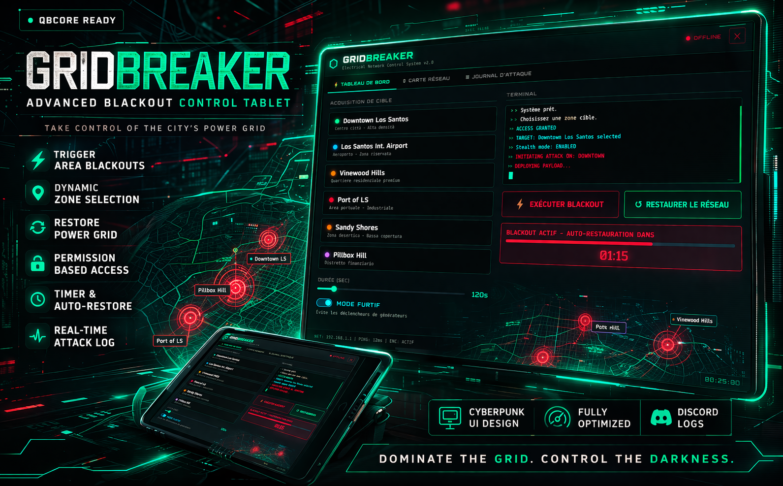 GridBreaker – Advanced Blackout Control Tablet (QBCore)