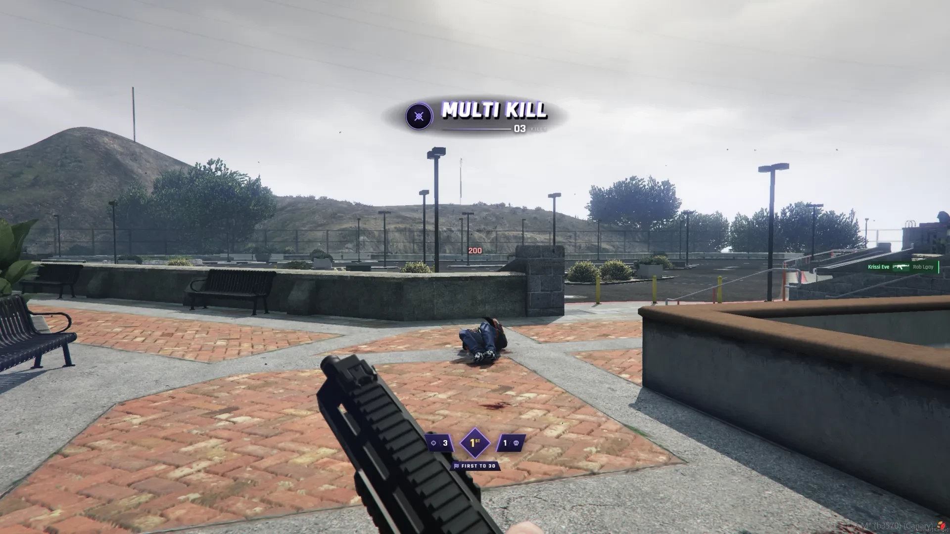 A killstreak callout during a match