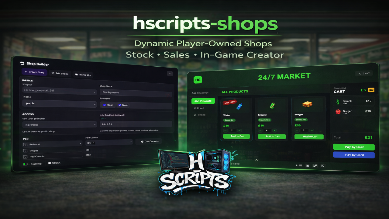 Advanced Dynamic Shop System (QBOX, QB-CORE, ESX)