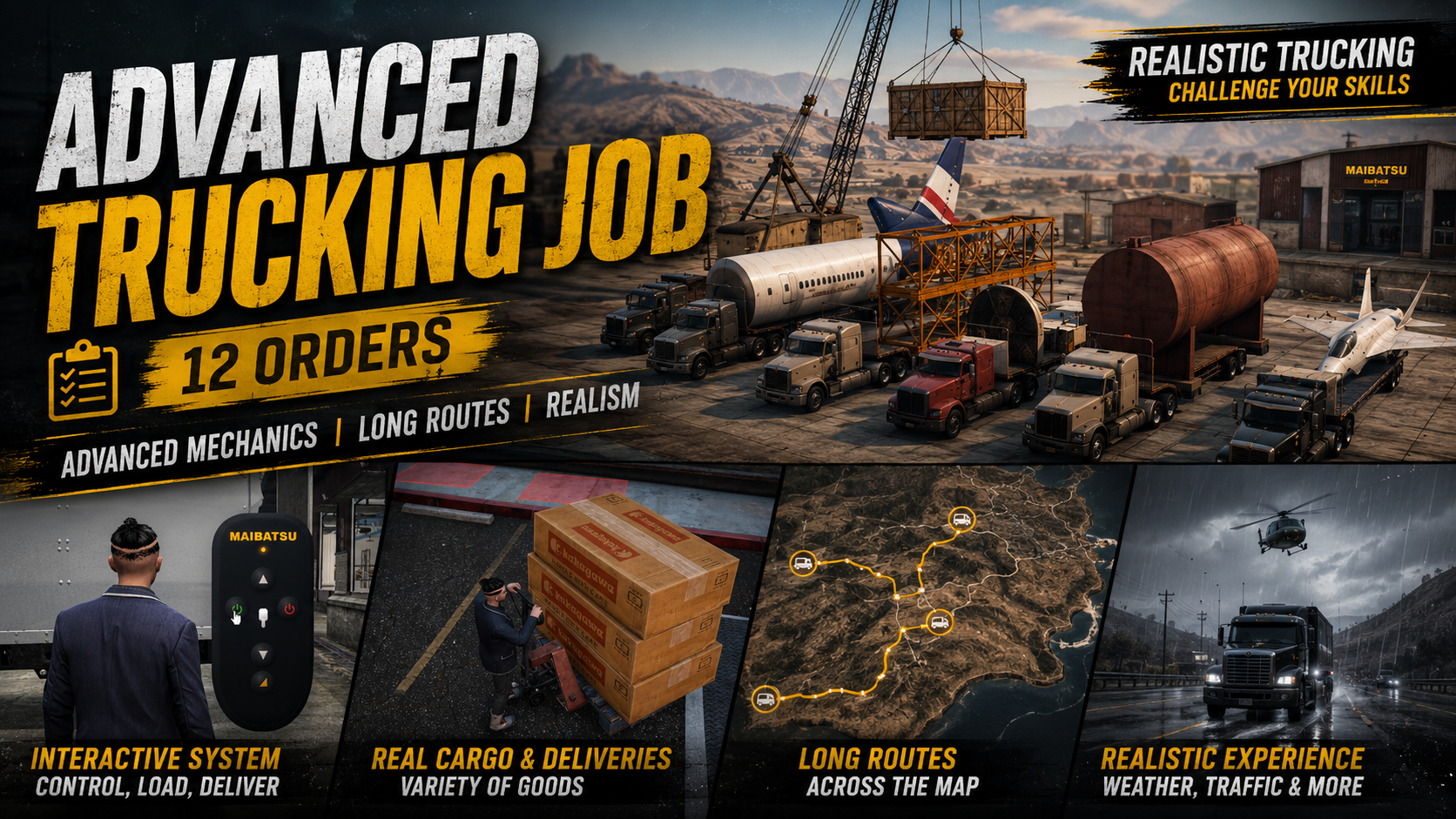 Advanced Trucker Job | 12 Unique Jobs, Realistic Cargo