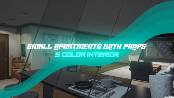 5 Small Apartments - (Props and 5 Interior Color)