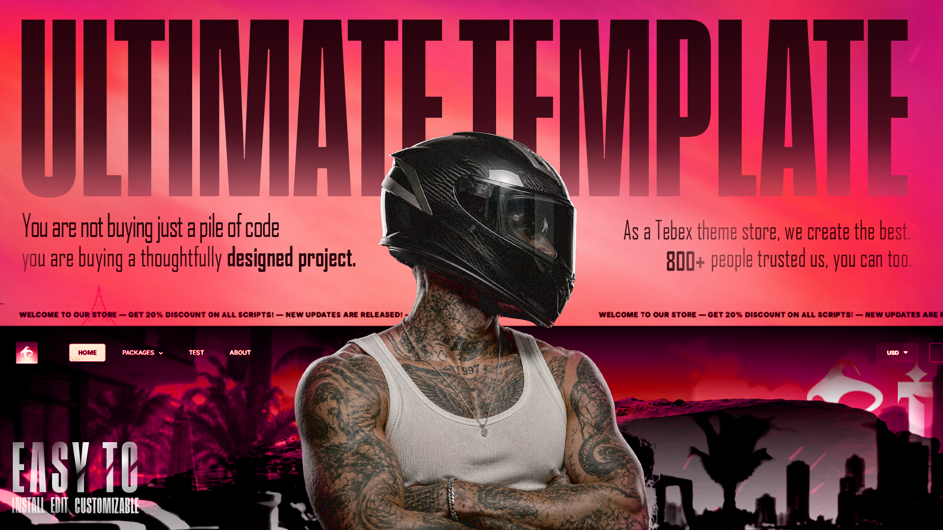 ULTIMATE FiveM Tebex Webstore Template  (make your tebex theme amazing)