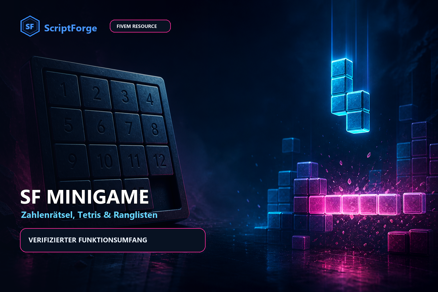 SF Minigame – Zahlenrätsel, Tetris & Ranglisten