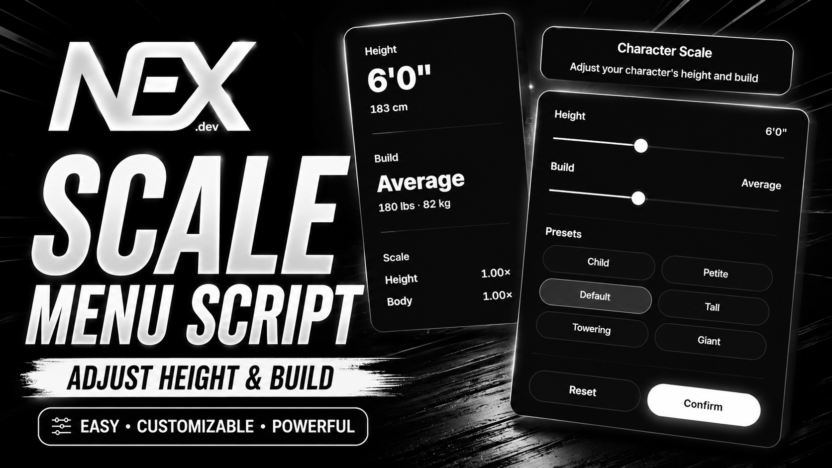 Character Scale Menu