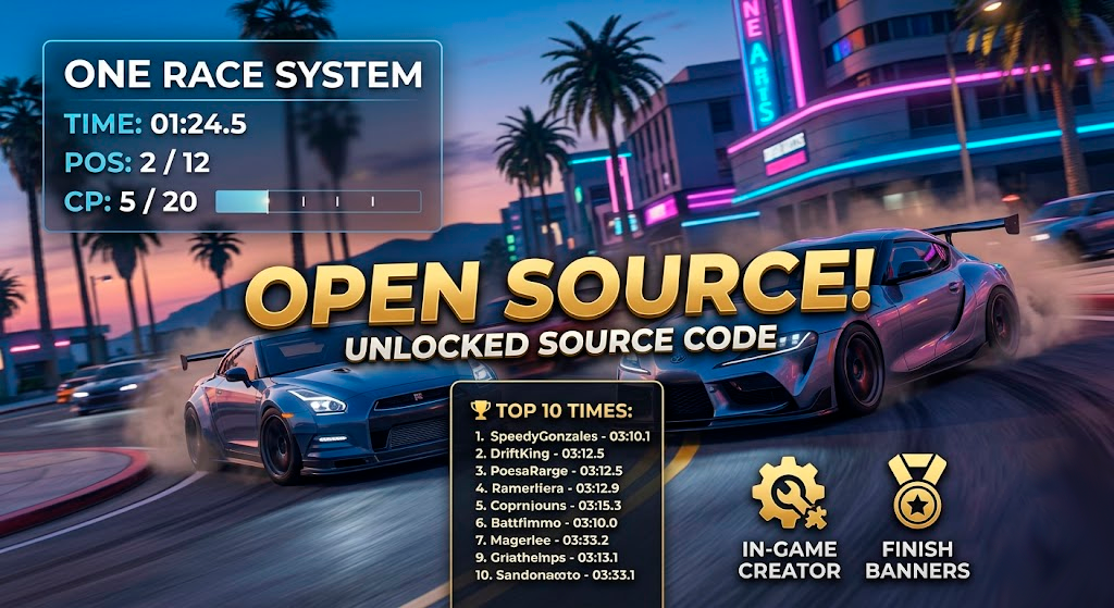 🏁 One Race System | High-Performance Racing Experience 📂 100% OPEN SOURCE!