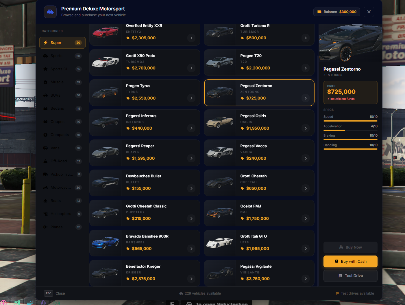 Simple Vehicle Shop System