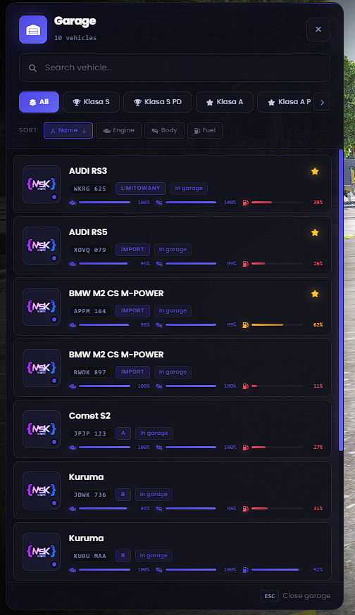 Garages System Source Code [ESX, QB, QBOX, STANDALONE]