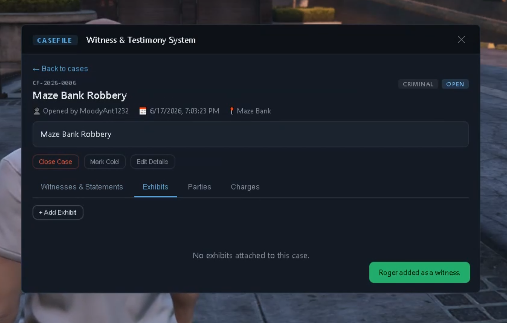 CaseFile — Case Management & Testimony System