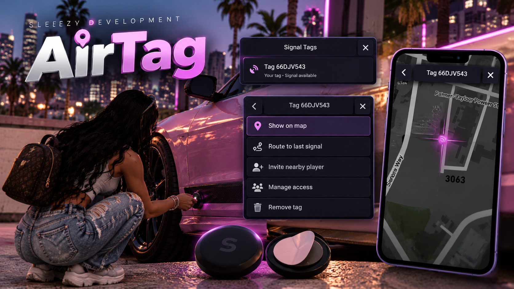 Sleezy Development • Advanced Signal Air Tags System (ESX, QBCore, Qbox, & Standalone)