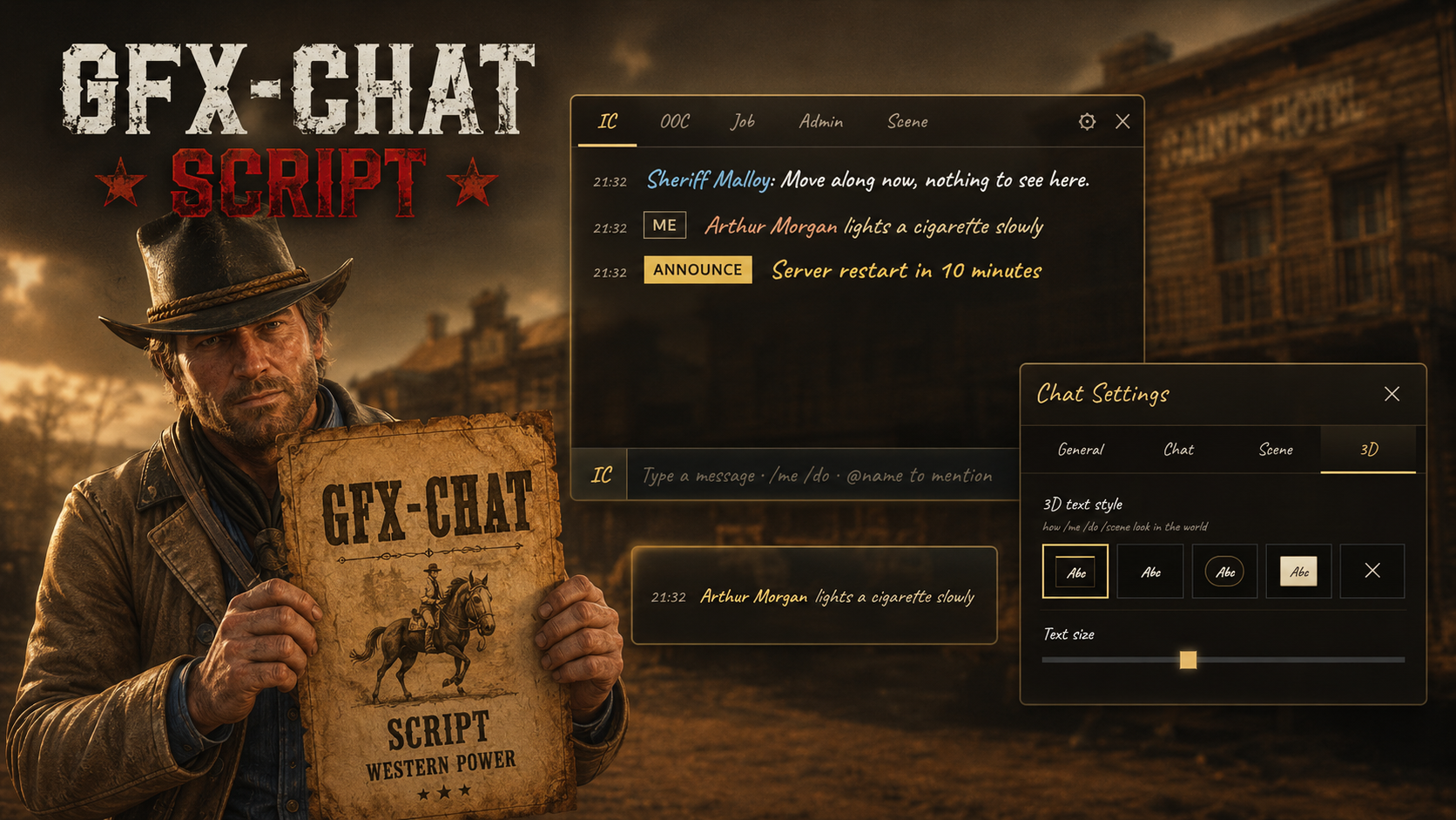 GFX Chat | Western Chat System for RedM Roleplay | Escrow