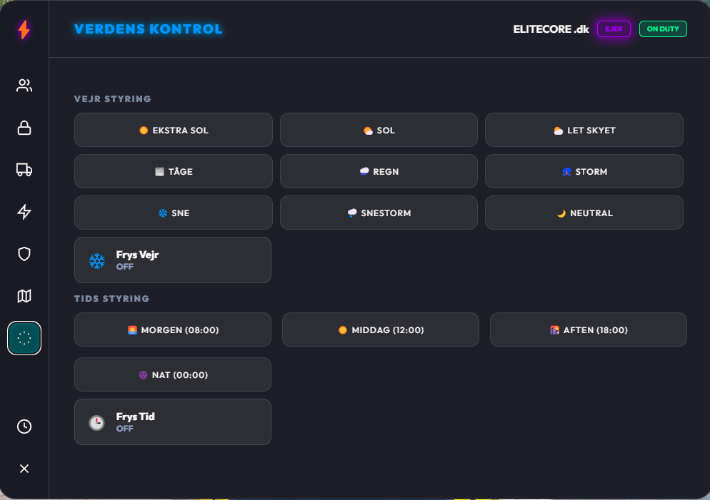EliteCore Admin Menu
