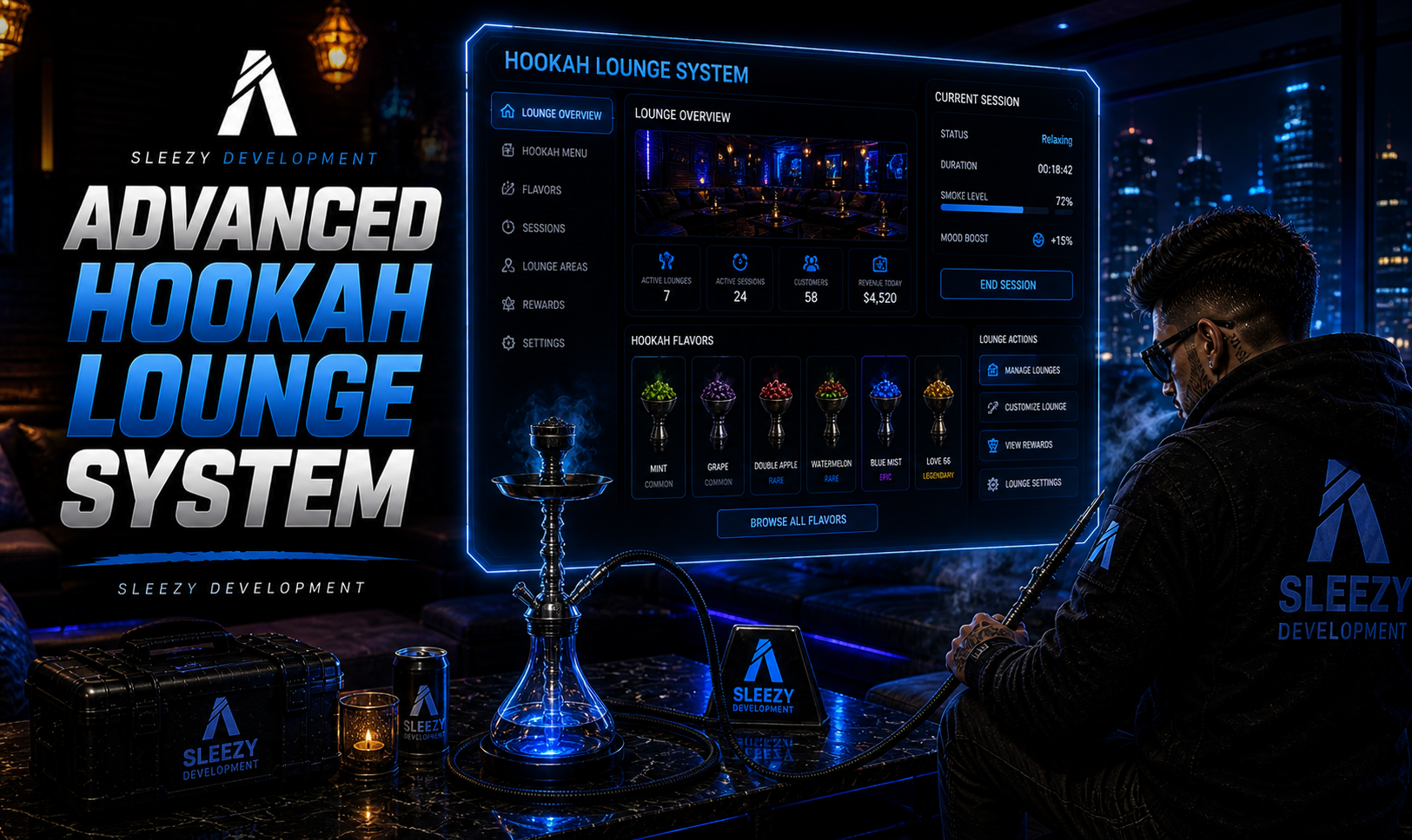 Sleezy Development • Hookah Lounge System (ESX, QBCore, Qbox, & Standalone)