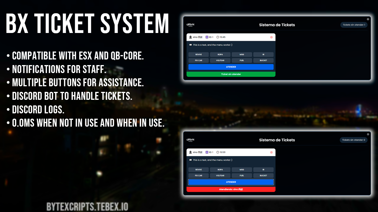 [QB-CORE / ESX] Titcket System