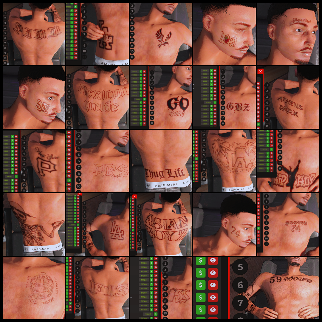 İremK Store - LA Gang Tattoo Pack V1