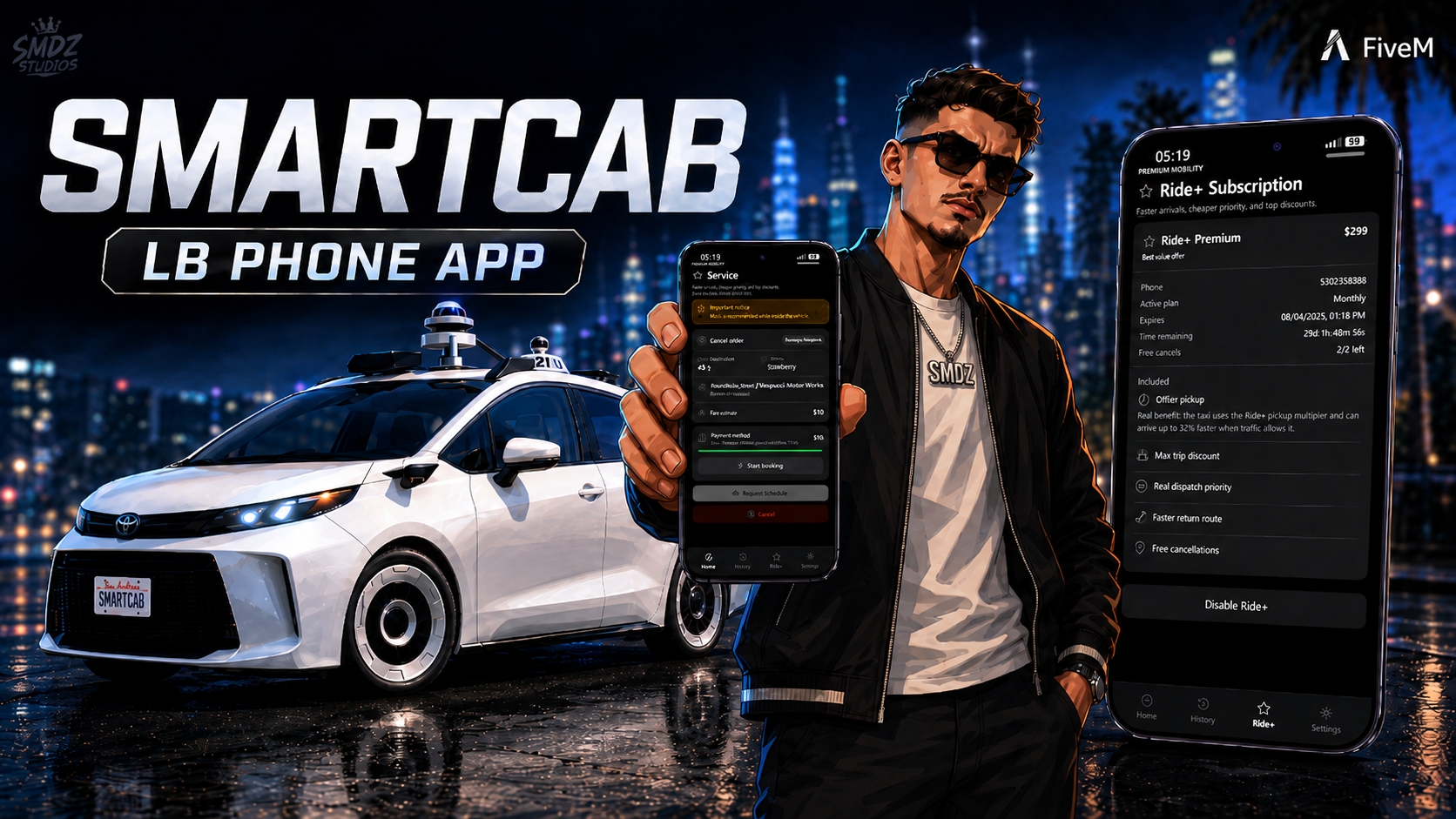 [ESX/QB/QBX] LB Phone APP - SmartCab
