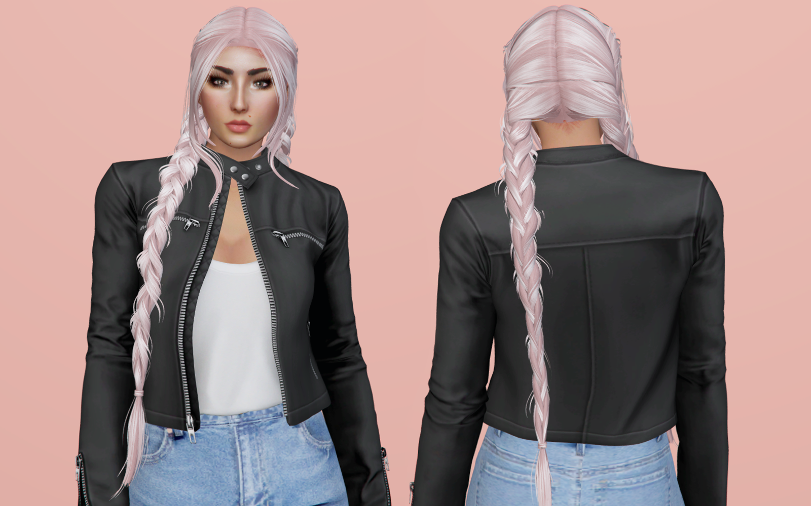 #009 Long Double Braids Hairstyle
