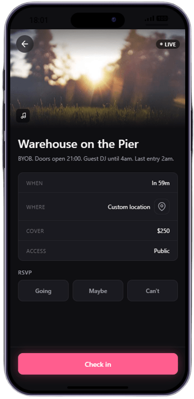 AfterHours — Phone Events App