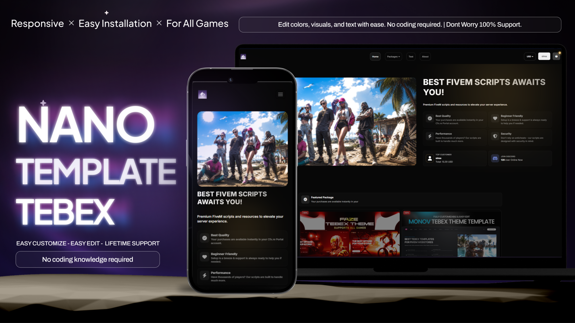 Nano Enhanced - Tebex Theme Template
