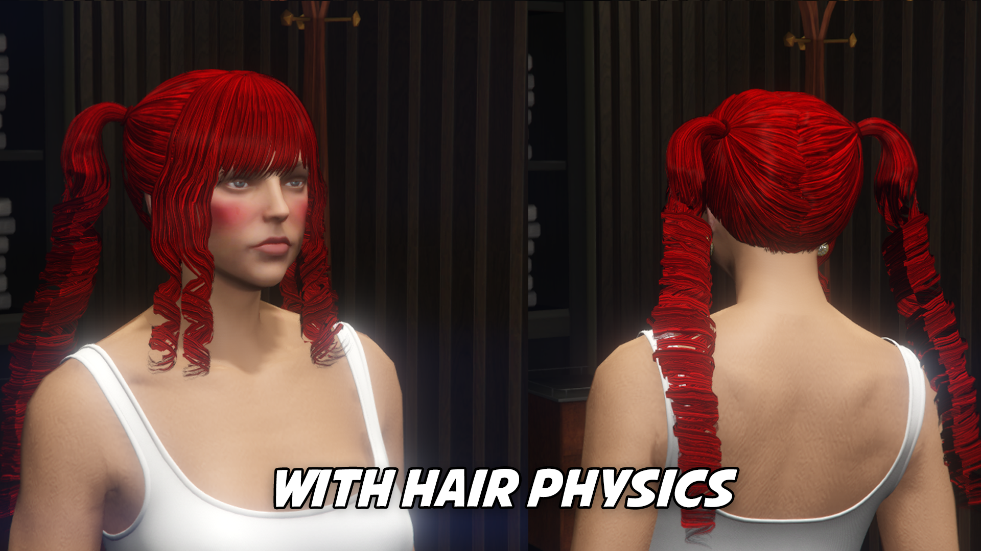 Curly Double Ponytail (+Physics)