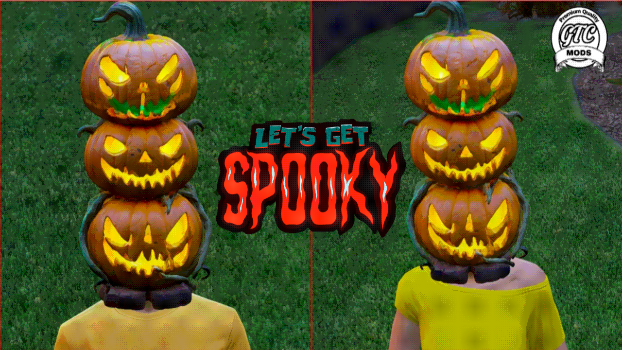 Halloween Triple Stack Pumpkin Head Mask (Male & Female)