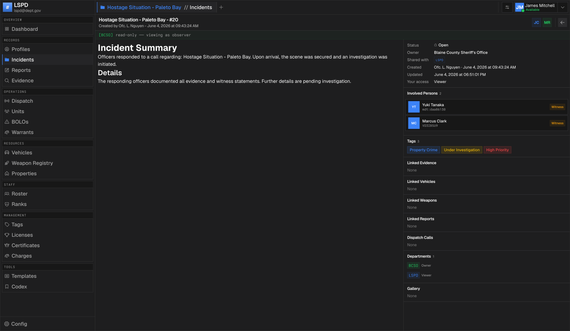 VX_MDT — LAW / EMS / JUDICIAL RECORDS PLATFORM