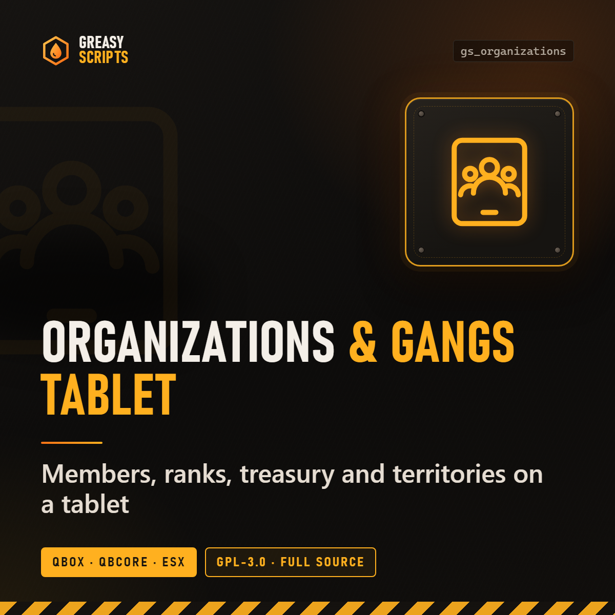 Greasy Organizations - Gangs & Orgs Tablet