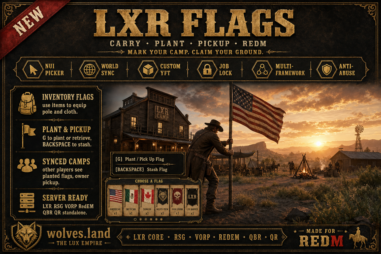 LXR-Flags — Standalone RedM Flag System