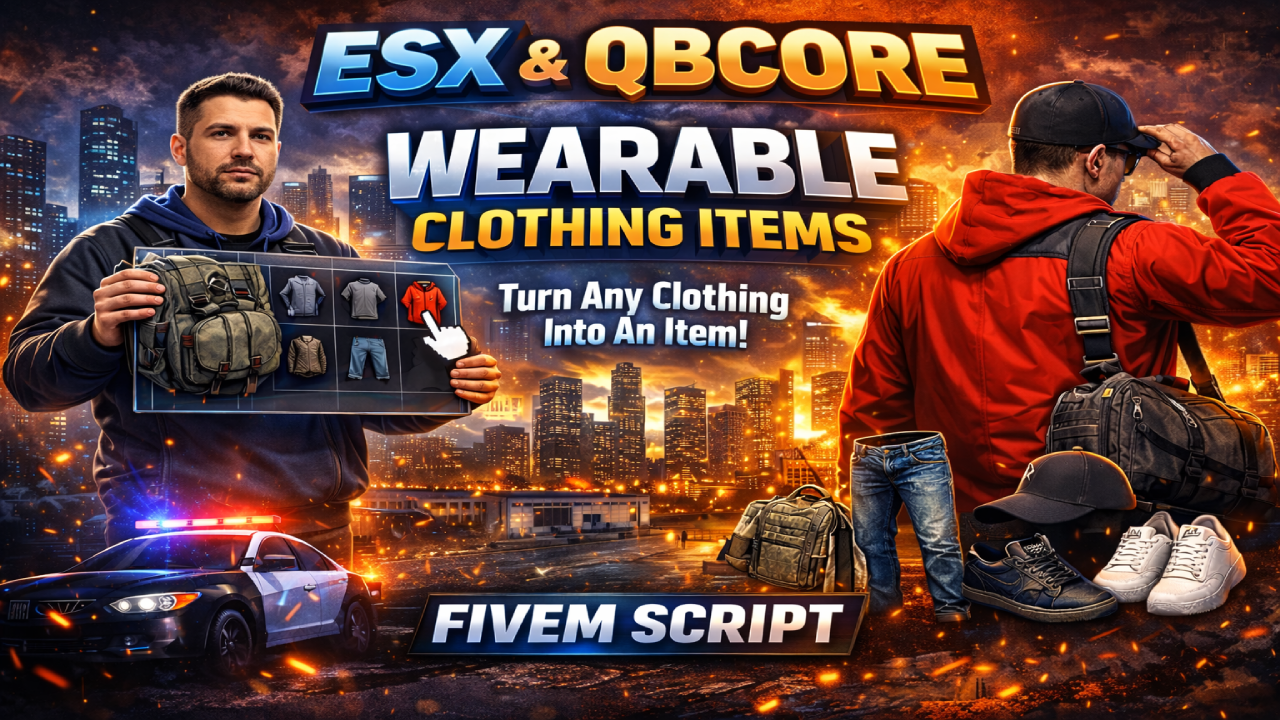 Clothing as Wearable Items (ESX) & (QBCORE)