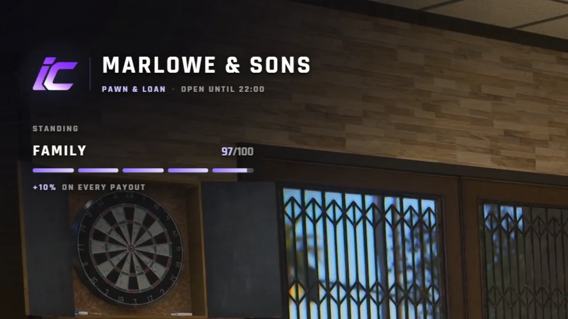FiveM pawnshop Family standing tier with payout bonus