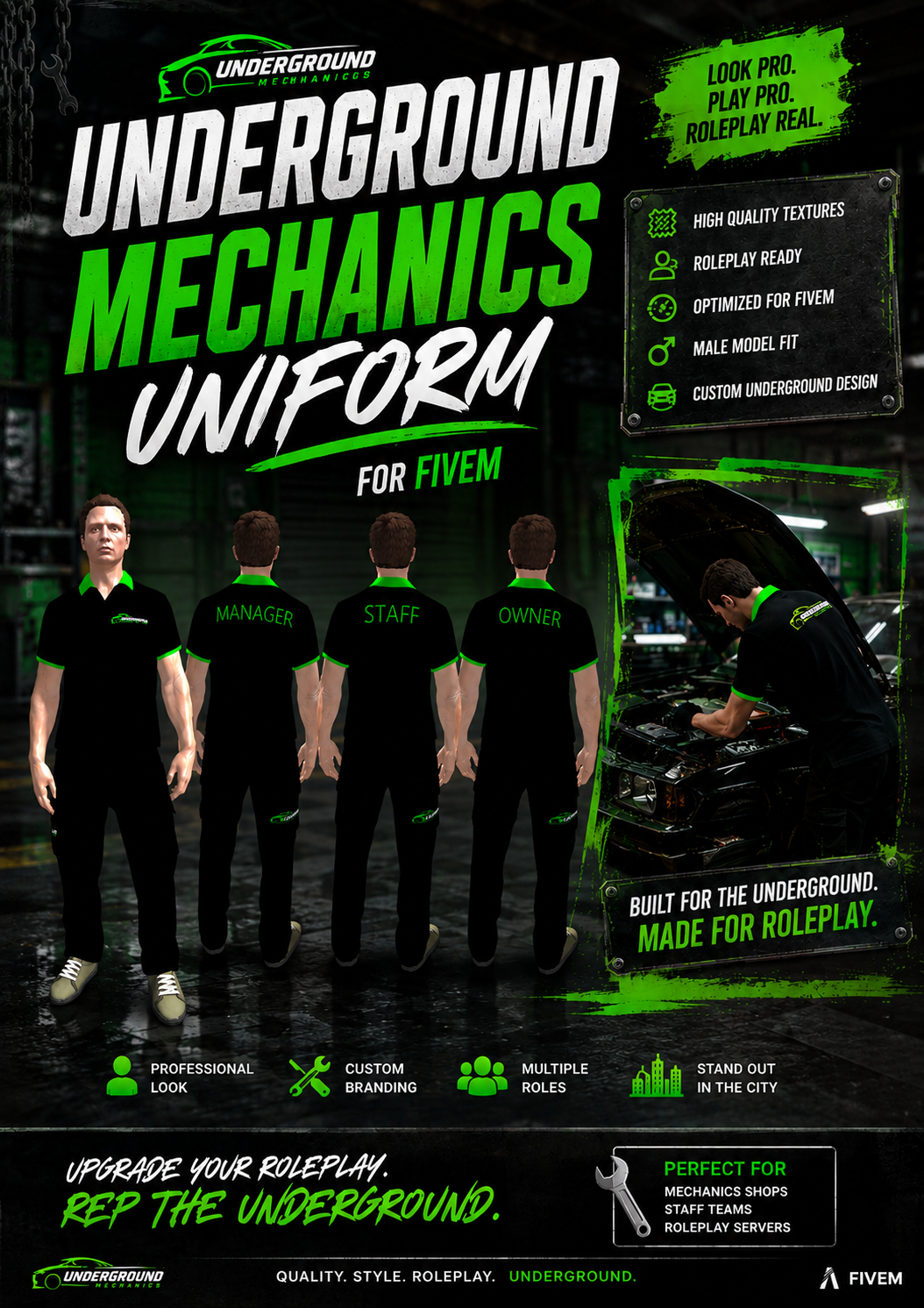 Mens Underground Performance Mechanic Uniform