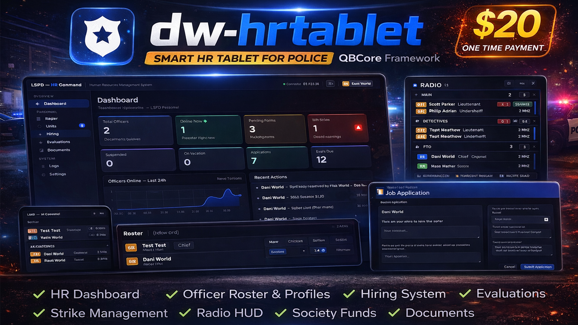 [QBCore] Advanced Police HR Tablet - dw-hrtablet