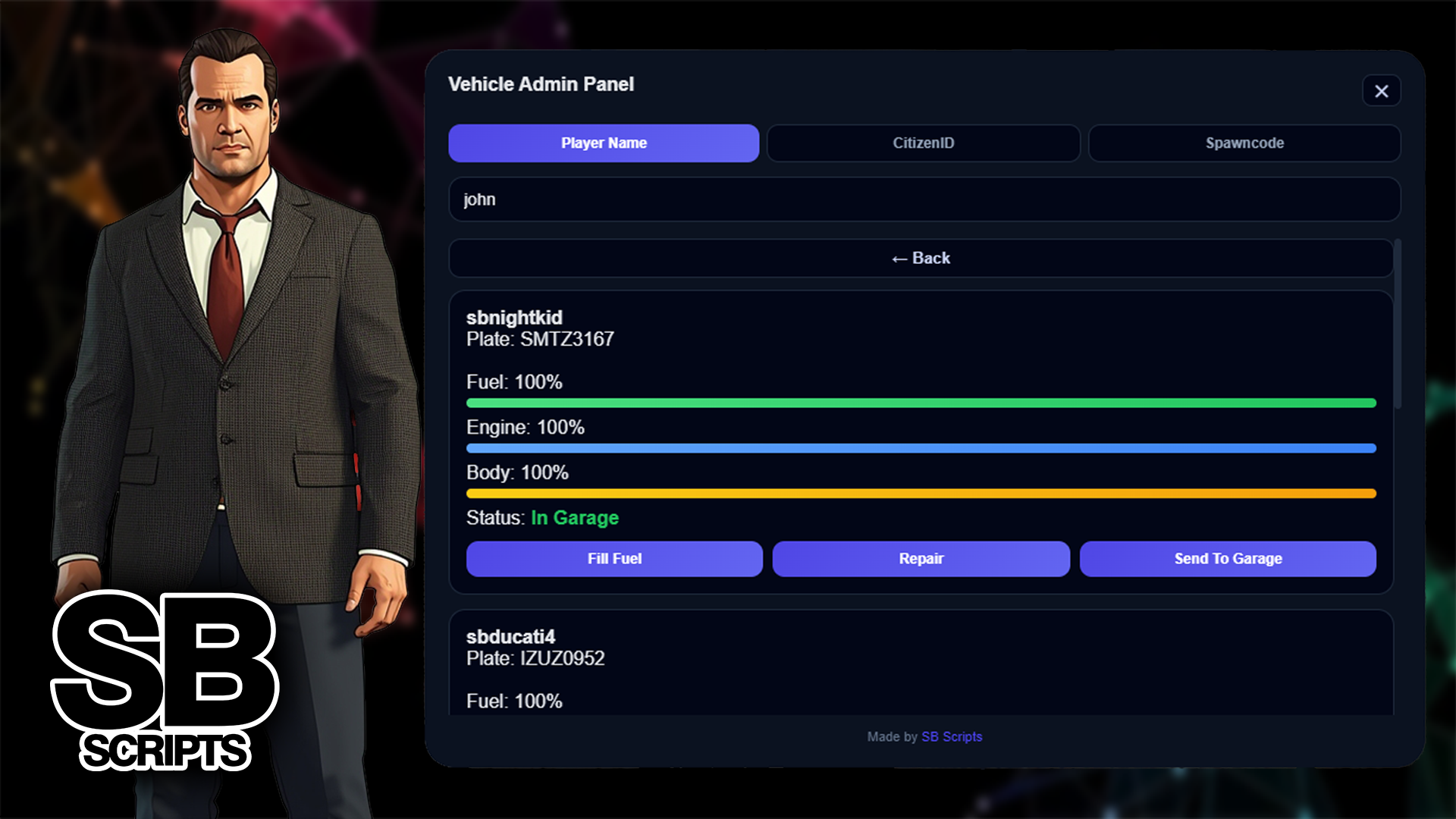 Vehicle Admin Panel