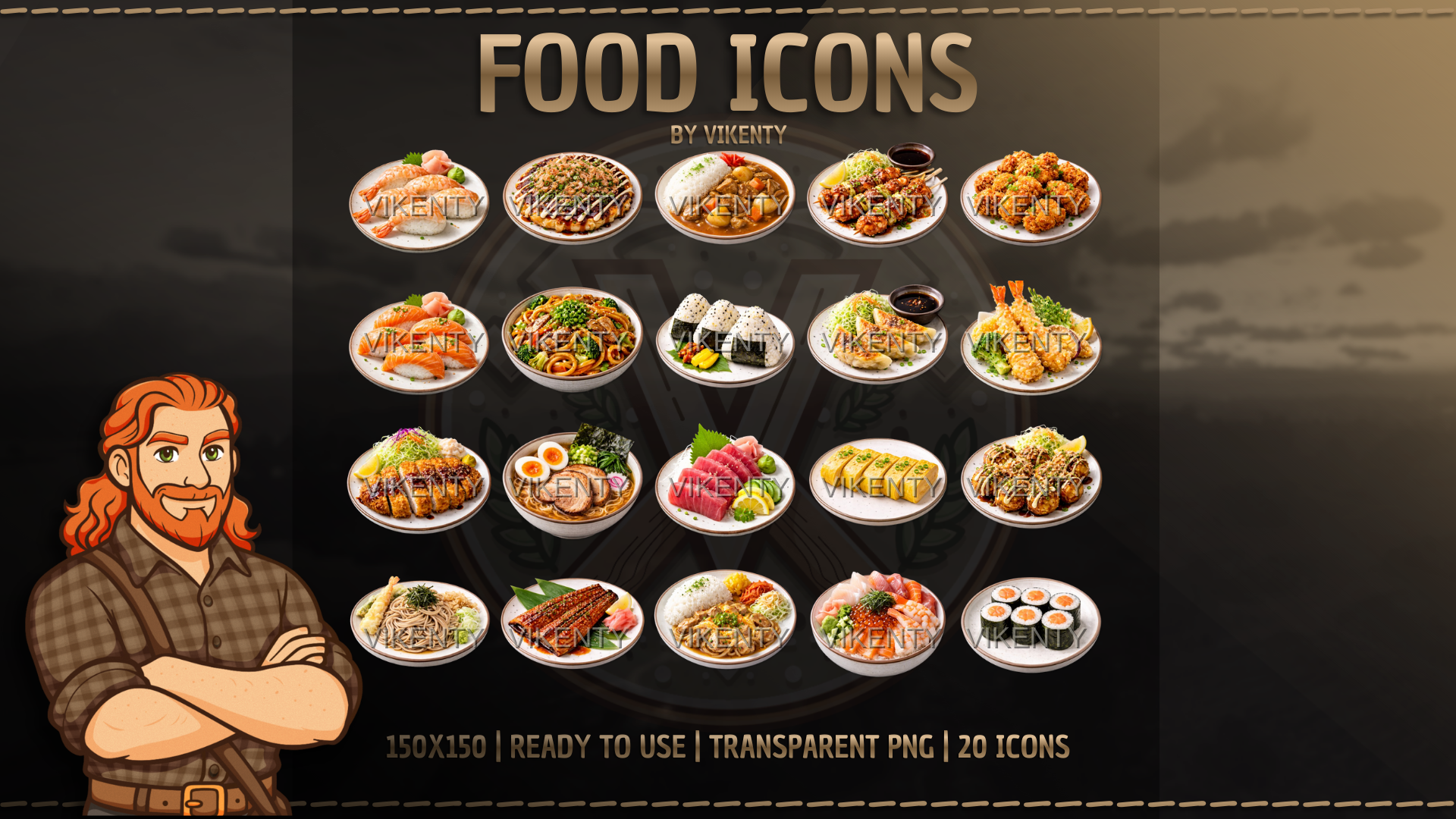 Japanese Food Icons x20 | 01