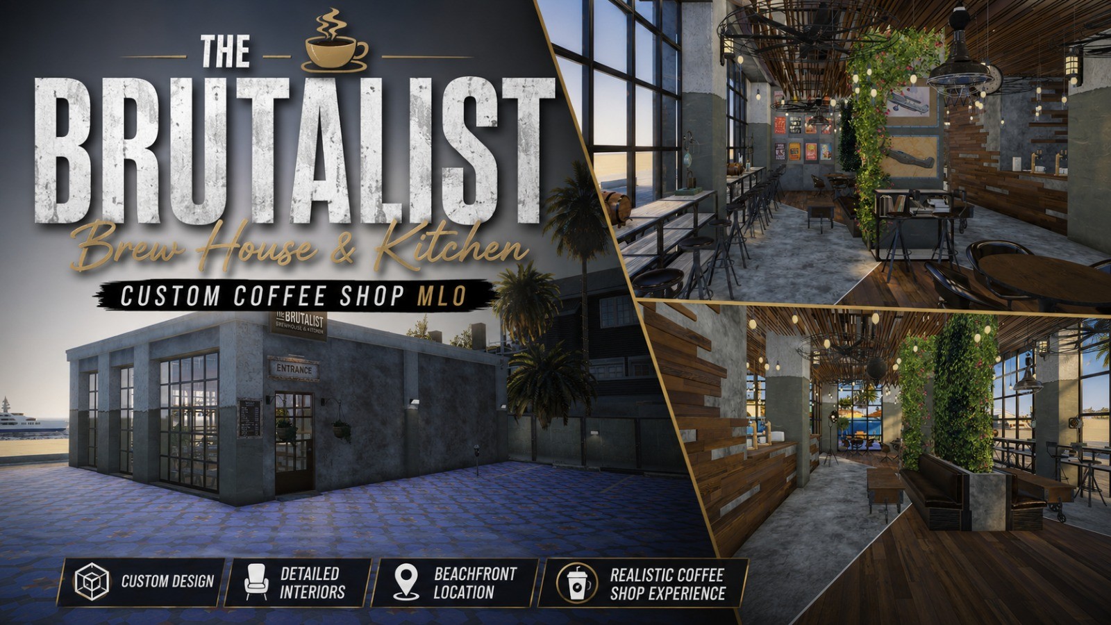 The Brutalist Coffee Shop | Hunz3D | [Free]