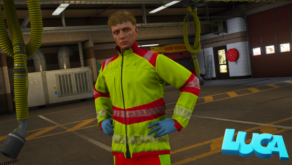 Luca X-Alpha Rettungsdienstjacke gelb/rot