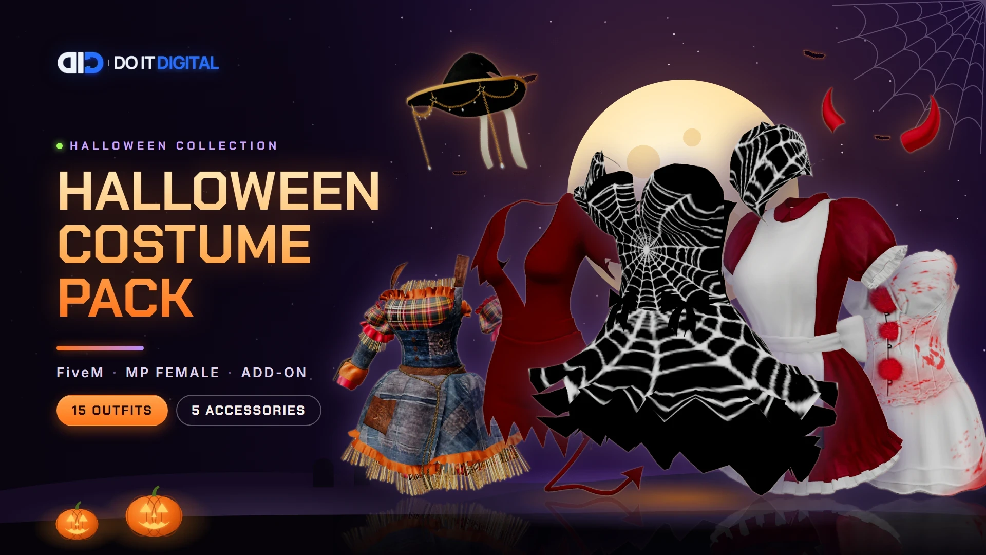 Halloween Costume Pack | 15 Female Outfits And Props [OPEN SOURCE]