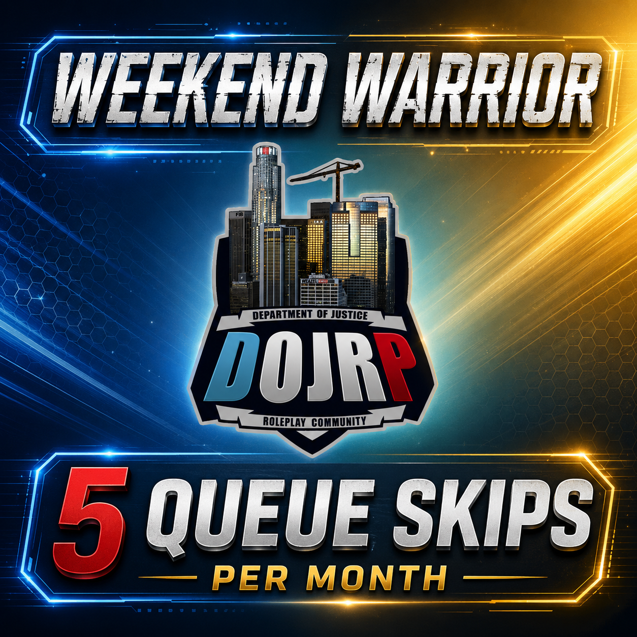 DoJRP Production Weekend Warrior Queue Skip Package (x5 per month)