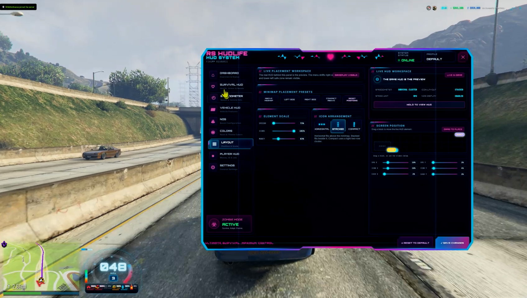 Animated HUD | Money | Vehicle Display | 10 Speedometers | Health qbcore qbox esx