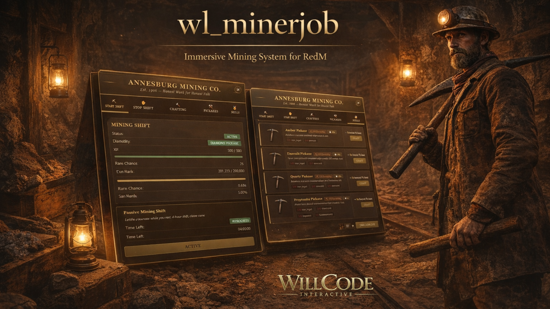 ⛏️ wl_minerjob — Premium Mining Job for RedM (VORP Core) [EN/RO]