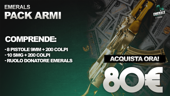 8 PISTOLE 9MM - 10 SMG - 200 COLPI PER ARMA