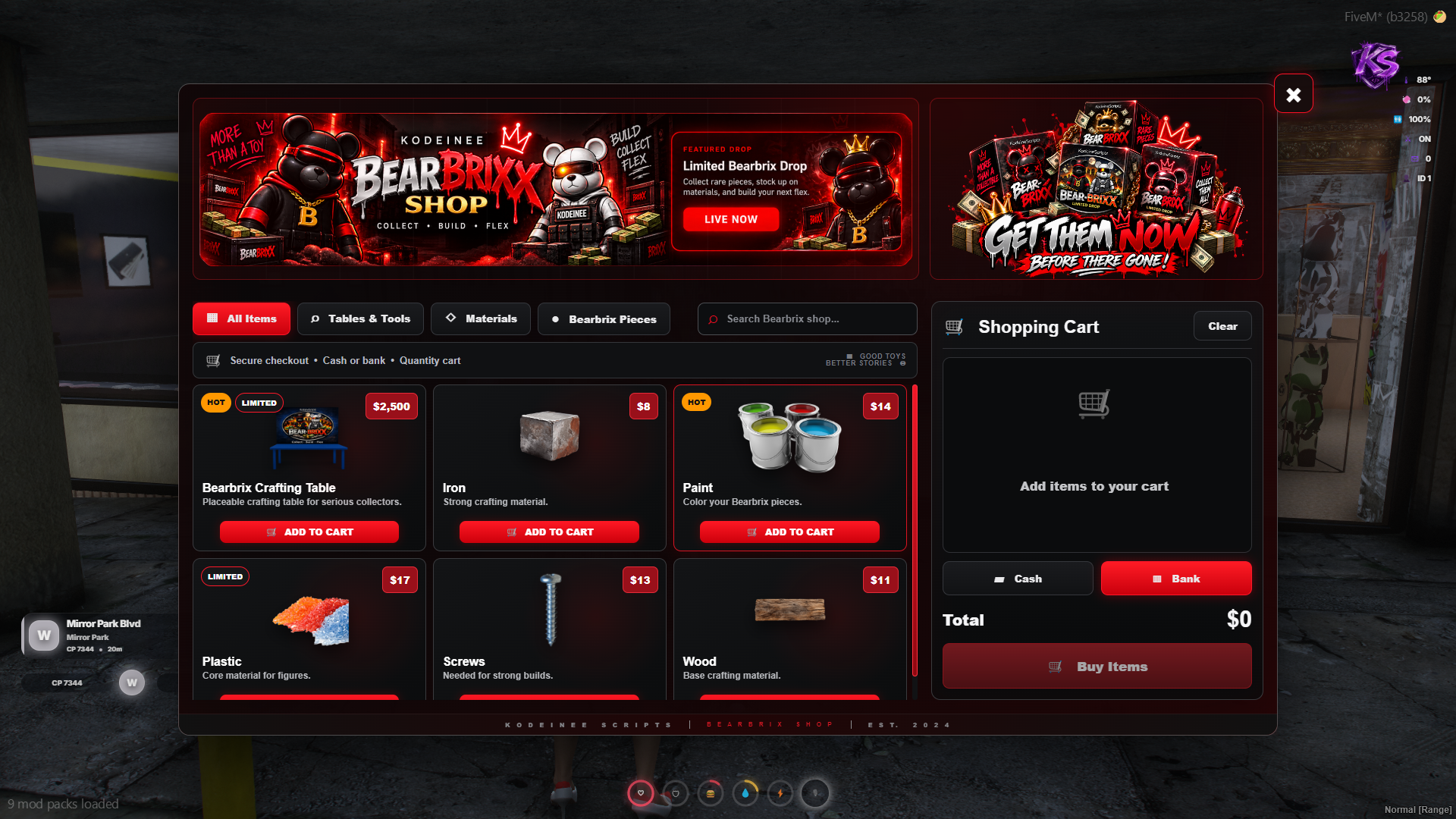 Bear Brixx Crafting & Job Management [ESX/QB/QBOX]