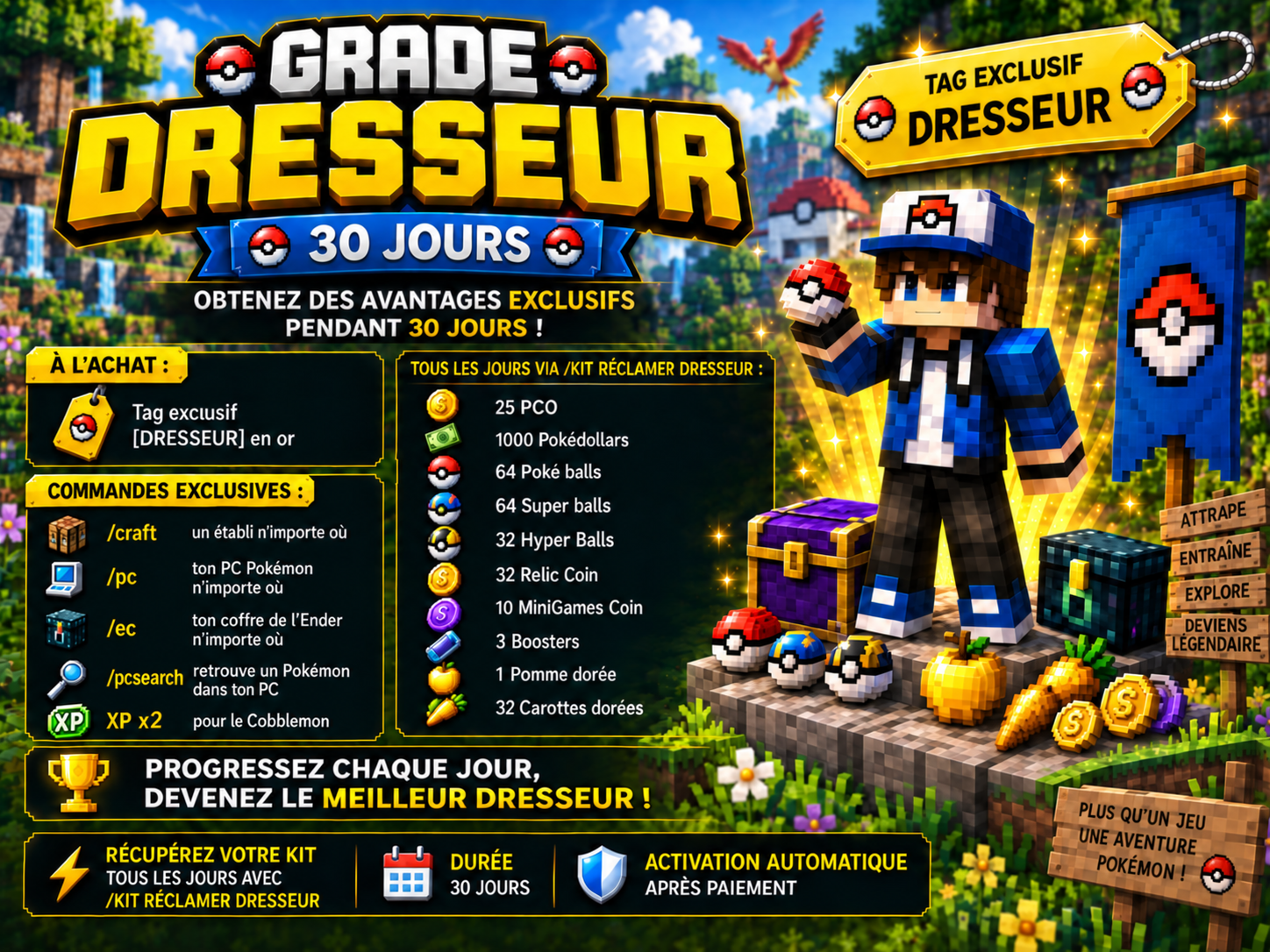 👑 Grade Dresseur – 30 jours