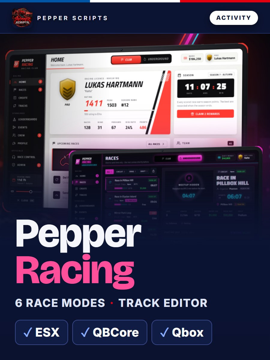 Pepper Racing – FiveM Racing Script
