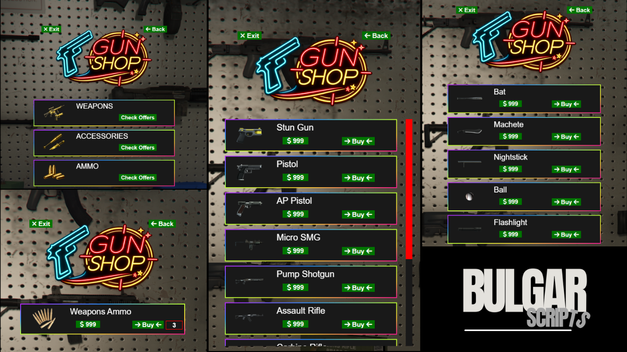 BulgaR Weapon Shop [ESX] & [QBCore]