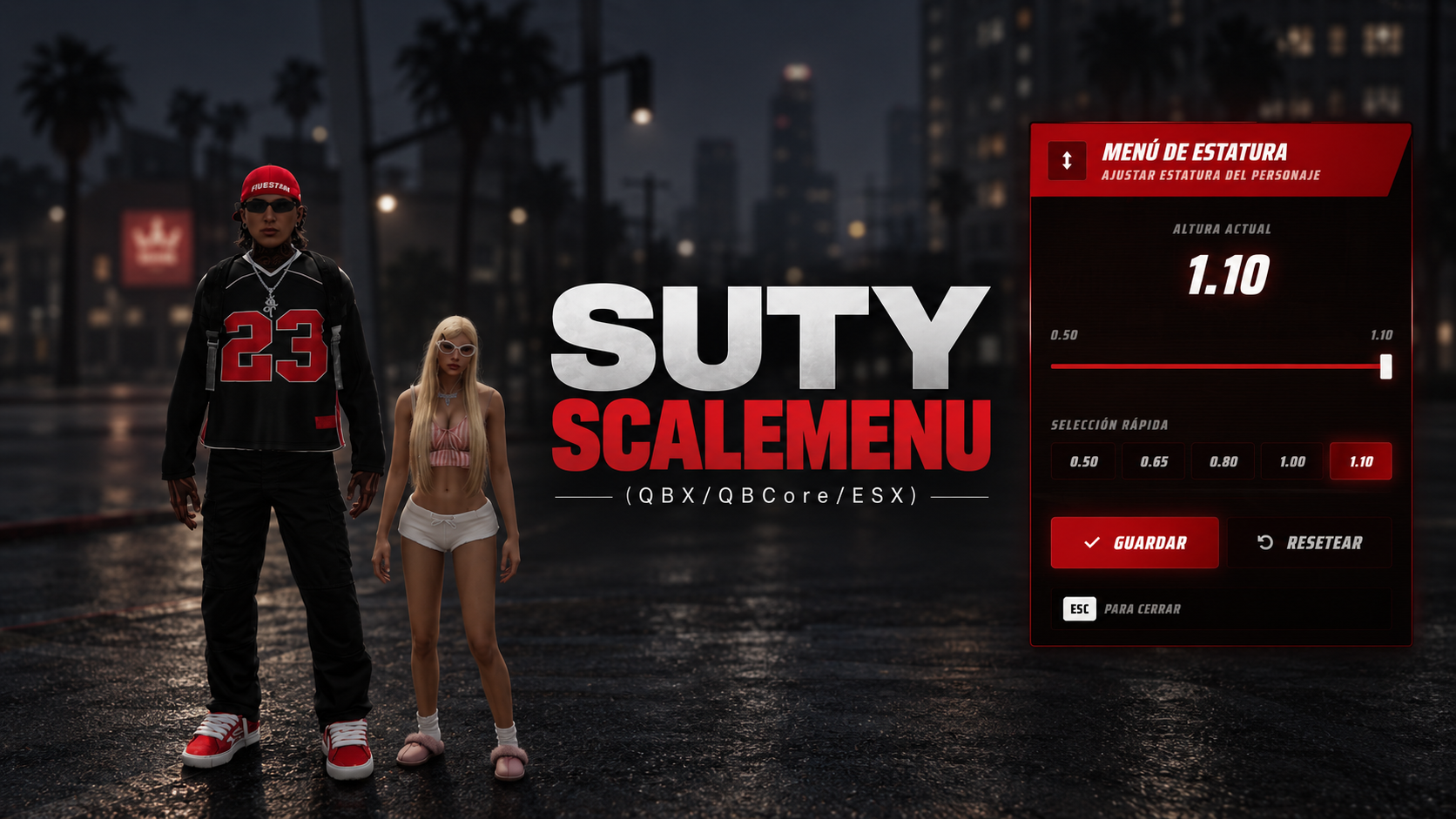 Character Scale Menu