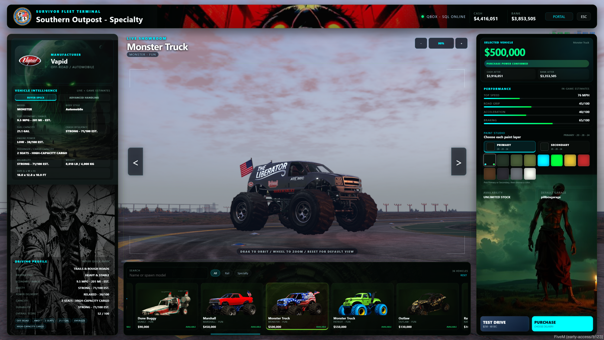 Zombie Vehicle Sales Dealership Management system for apocalypse RP