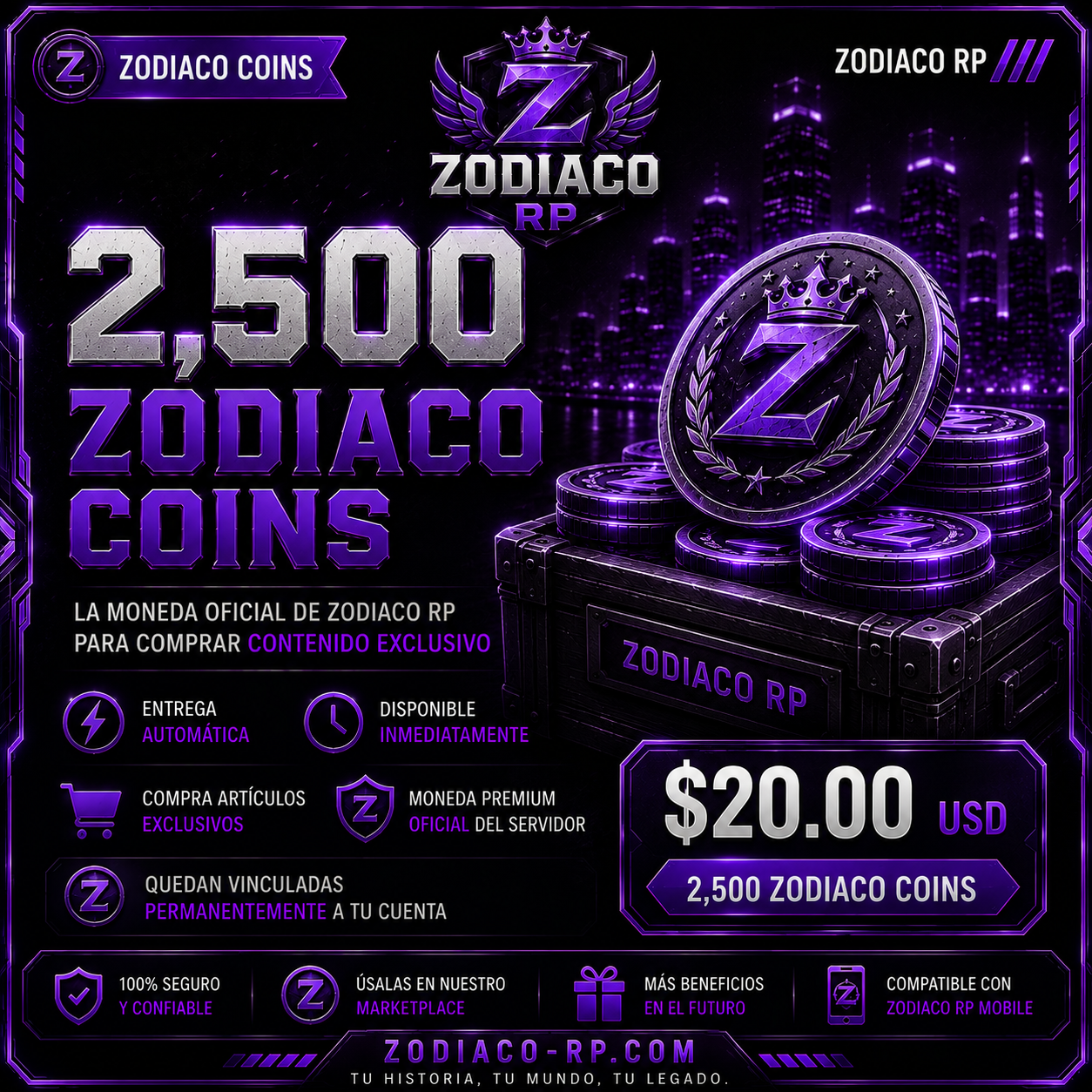 💠 2,500 Zodiaco Coins