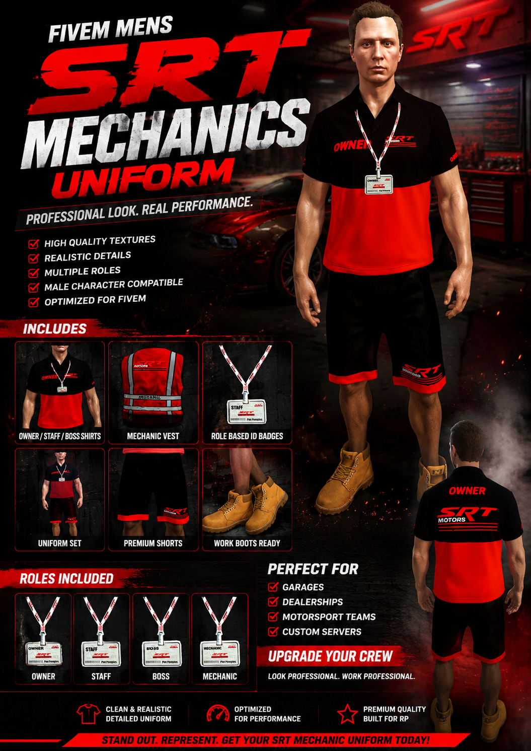 SRT Mechanic uniform mens