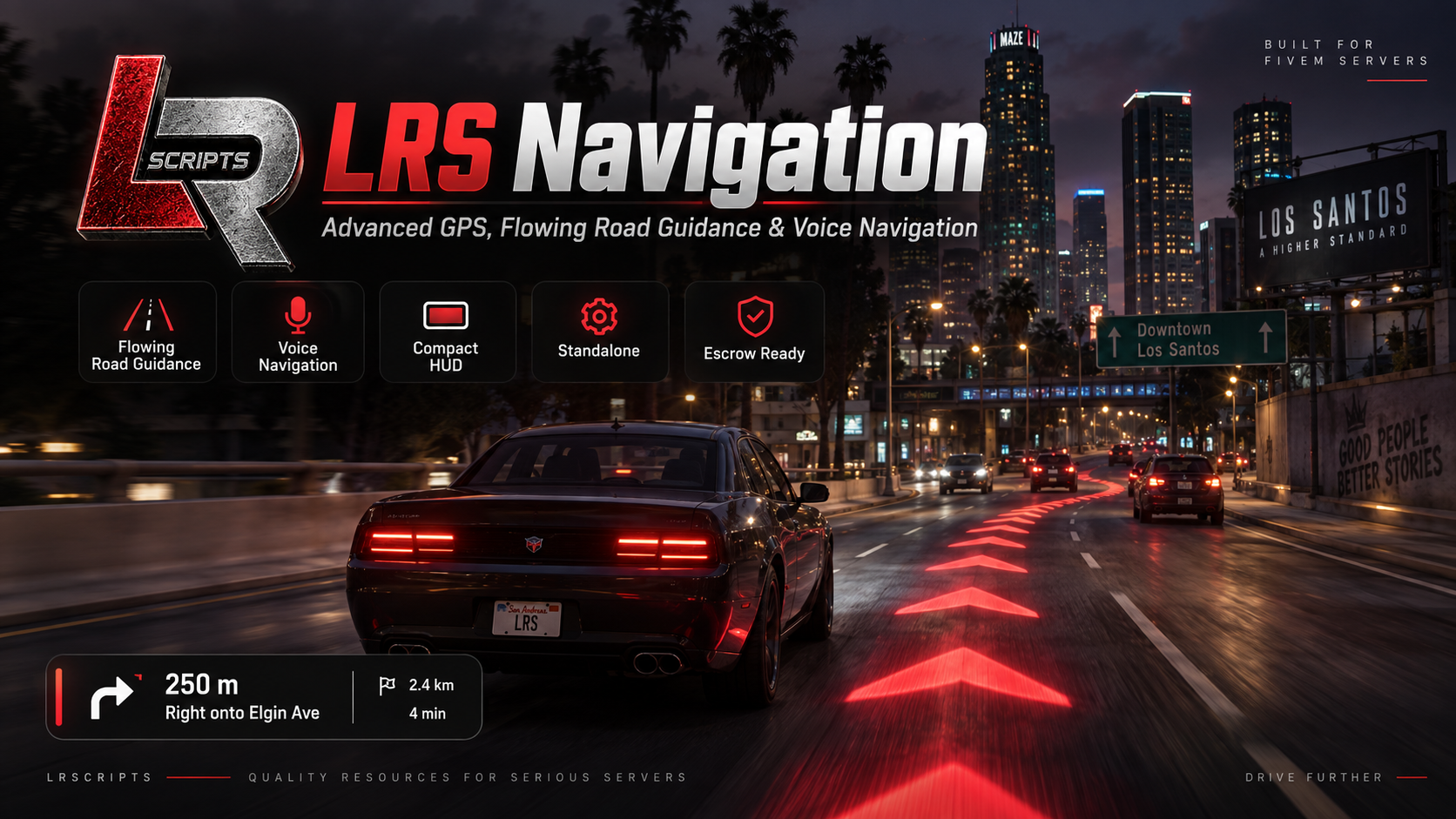 LRS Navigation | Flowing 3D GPS, Voice Guidance & Custom HUD